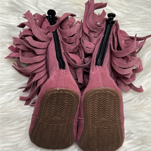 Fringe Boots Monkey feet dusty rose/pink size 2/3 yrs - Picture 4 of 14